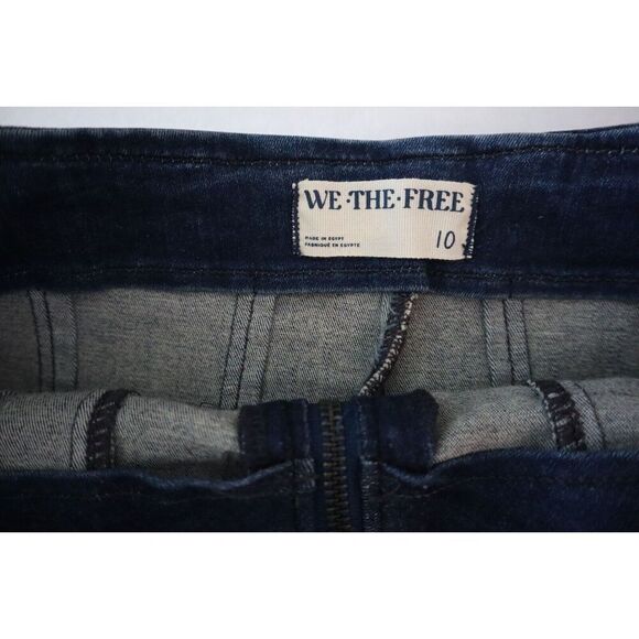 Free People OB1655382 Women's Sz 10 Deep Indigo Layla Zip Denim Mini Skirt - Picture 3 of 7